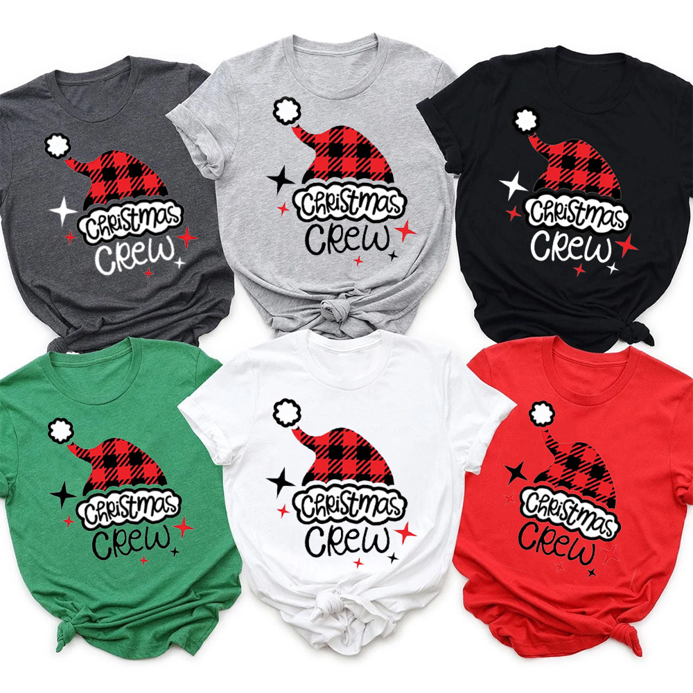 Christmas Hat Design Crew Family Shirts