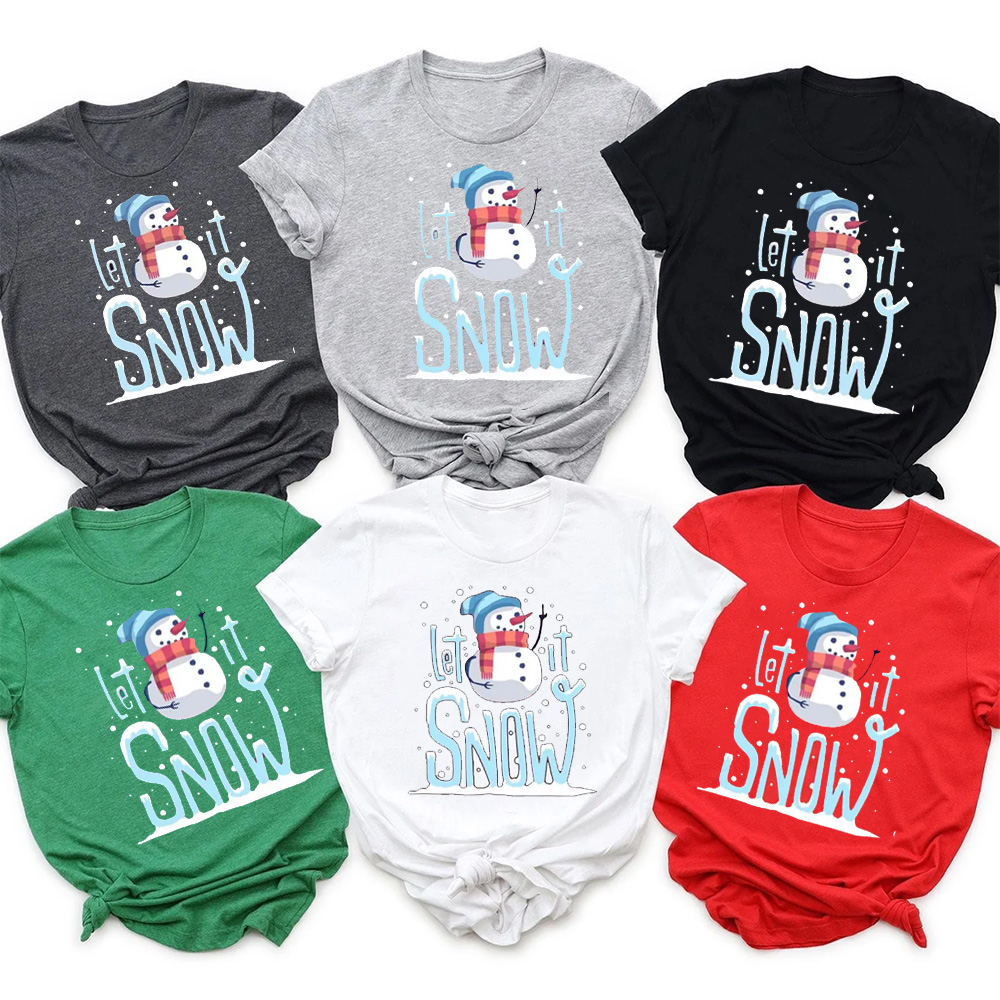 Christmas Snowman Let It Snow Family Shirts