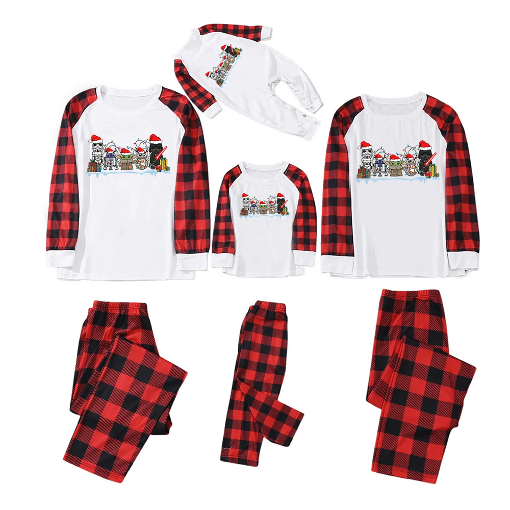 Characters With Santa Hat Christmas Family Matching Pajamas