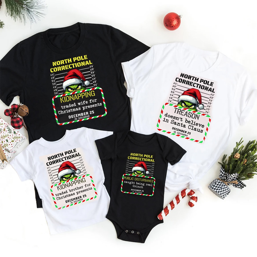 North Pole Correctional Quotes Family Matching T-Shirts