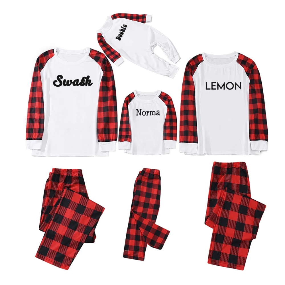 Personalized Matching Striped Xmas Pajamas For Family Members