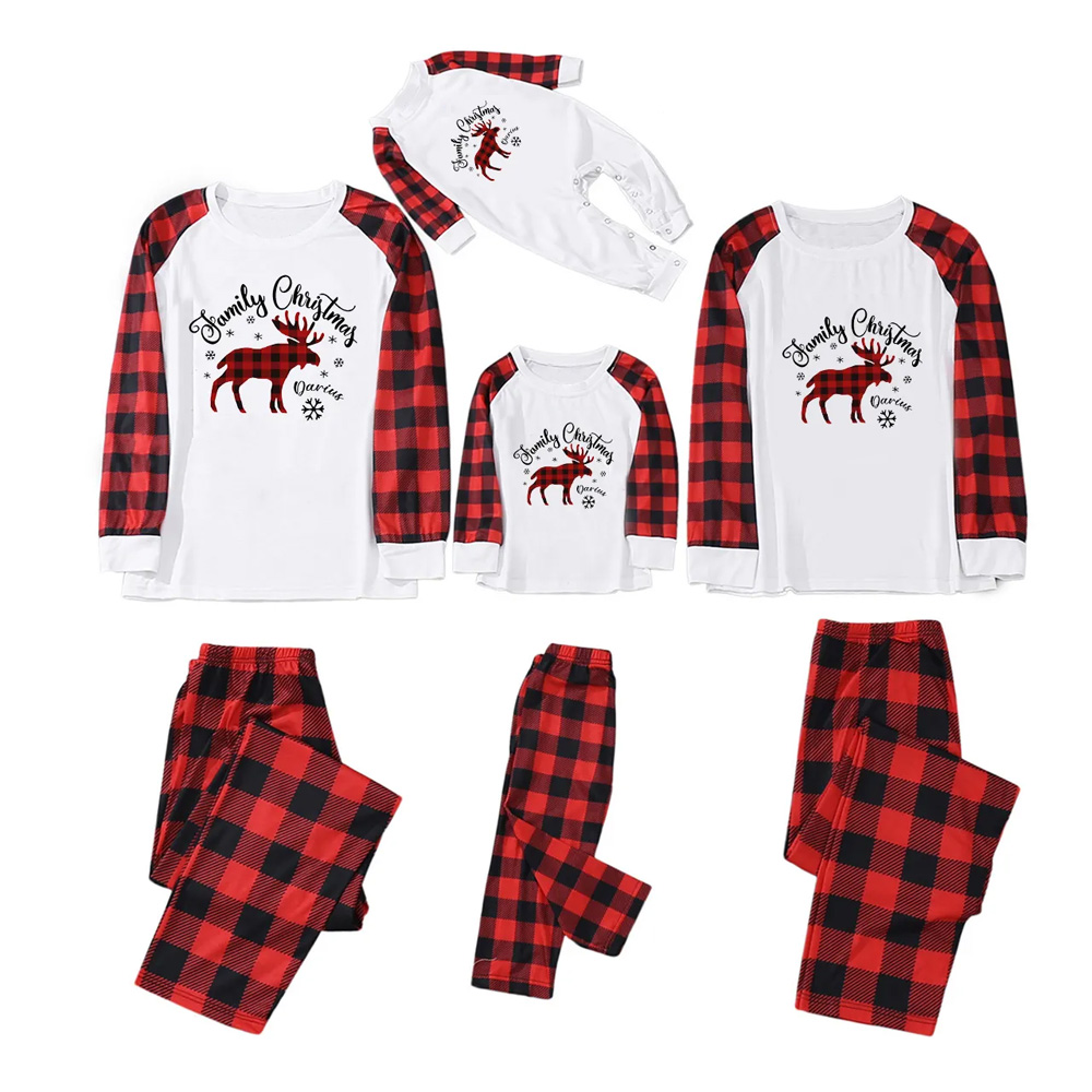 Family Christmas Moose Matching Pajamas For Family