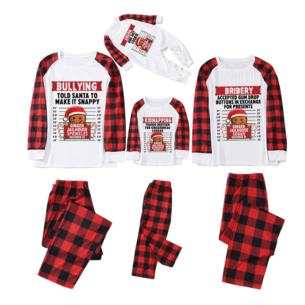 Personalized Gingerbread North Pole Correctional Matching Pajamas