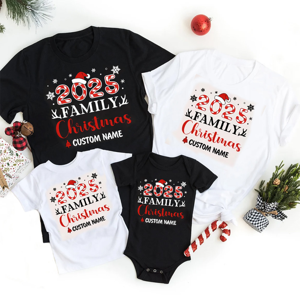 Antlers And snowflakes Christmas Family Matching T-Shirts