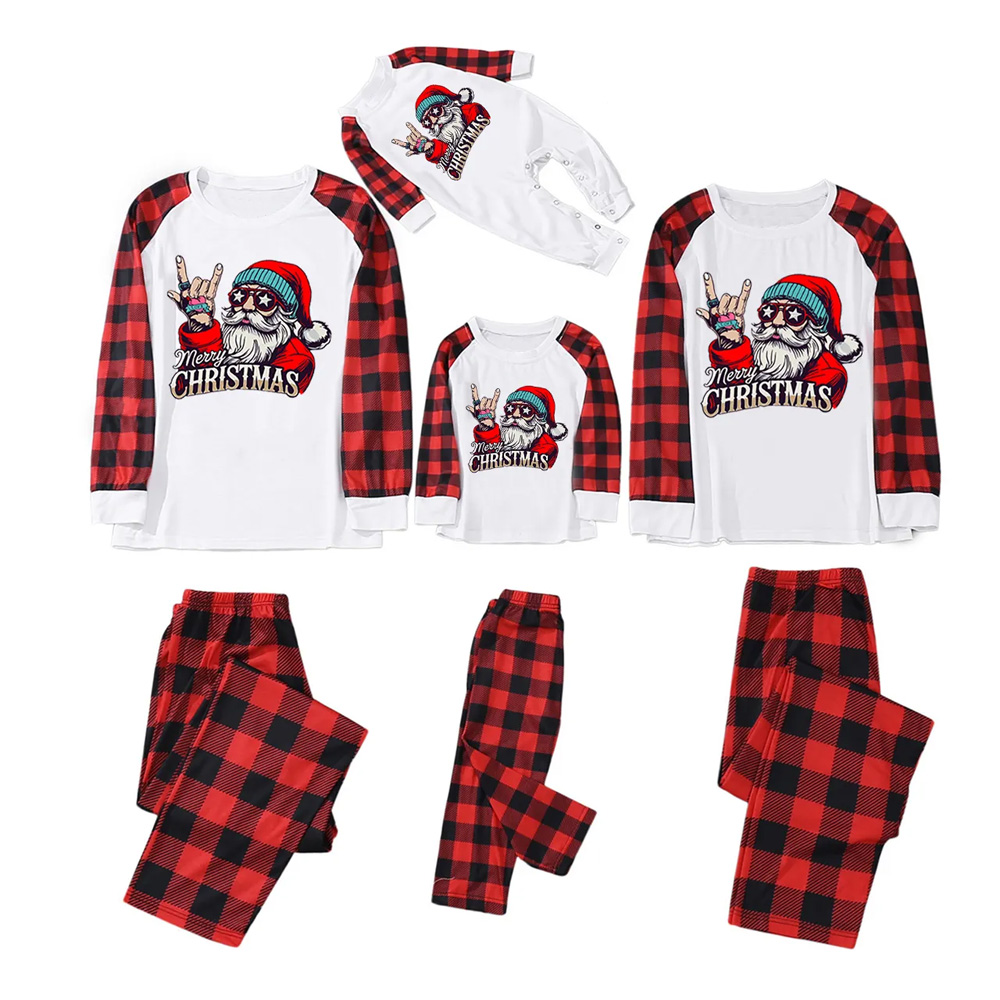 Rock Cool Santa Christmas Family Matching Pajamas