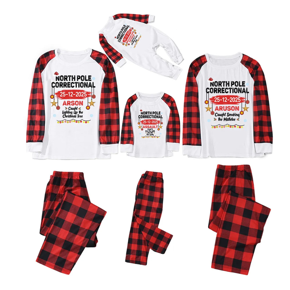 Personalized North Pole Correctional Christmas Matching Pajamas