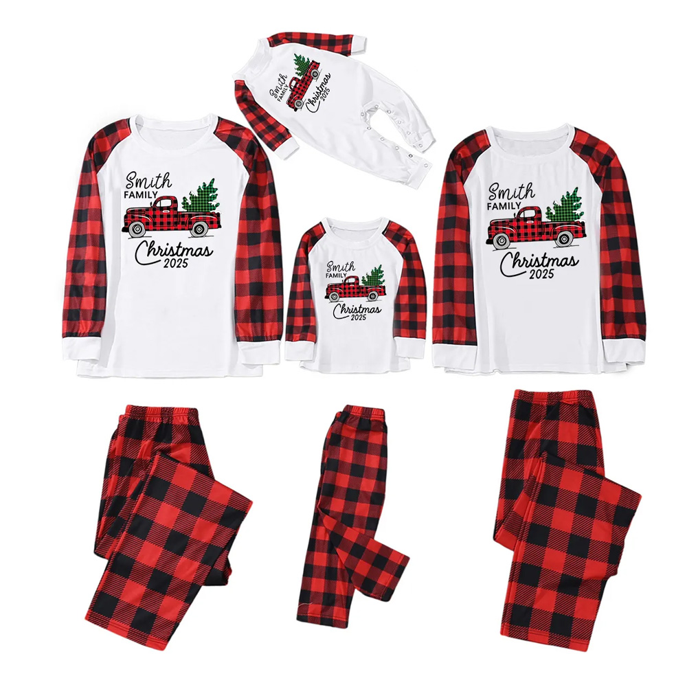 2025 Christmas Truck And Tree Family Matching Pajamas