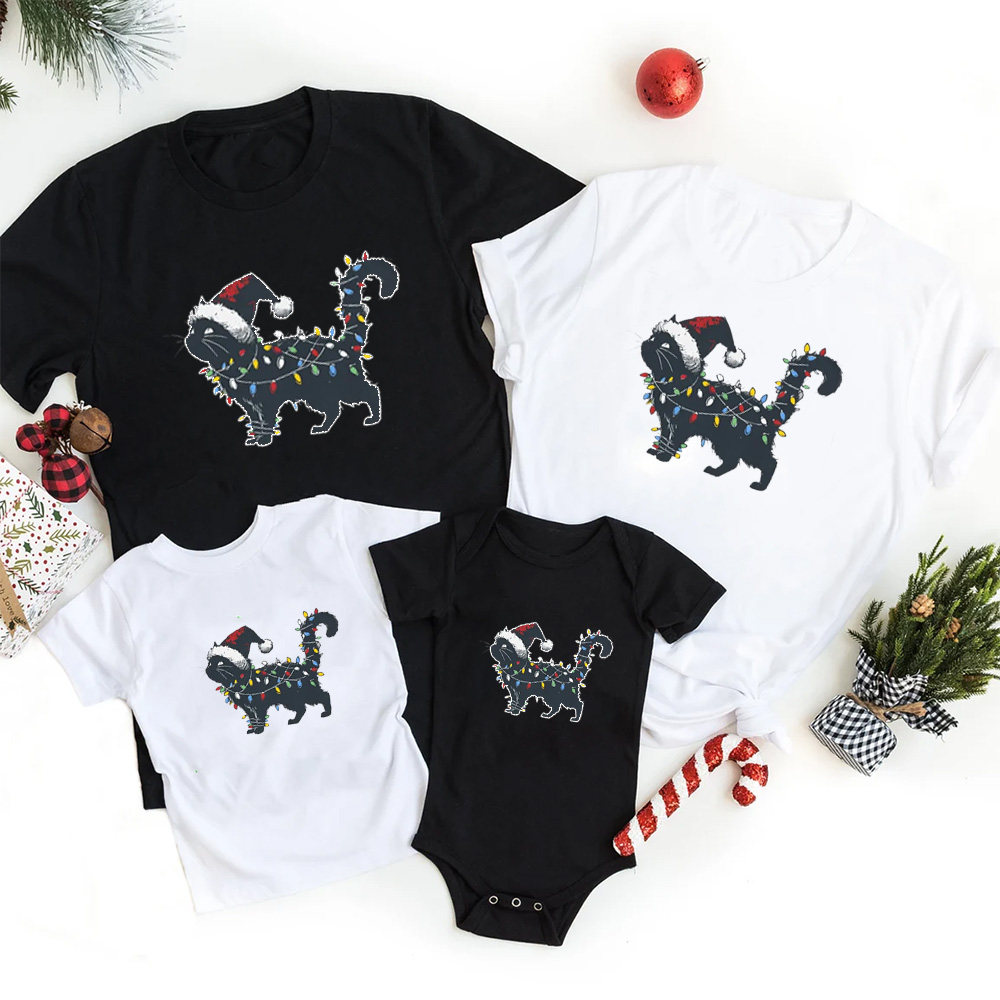 Merry Meowmas Family Matching T-Shirts