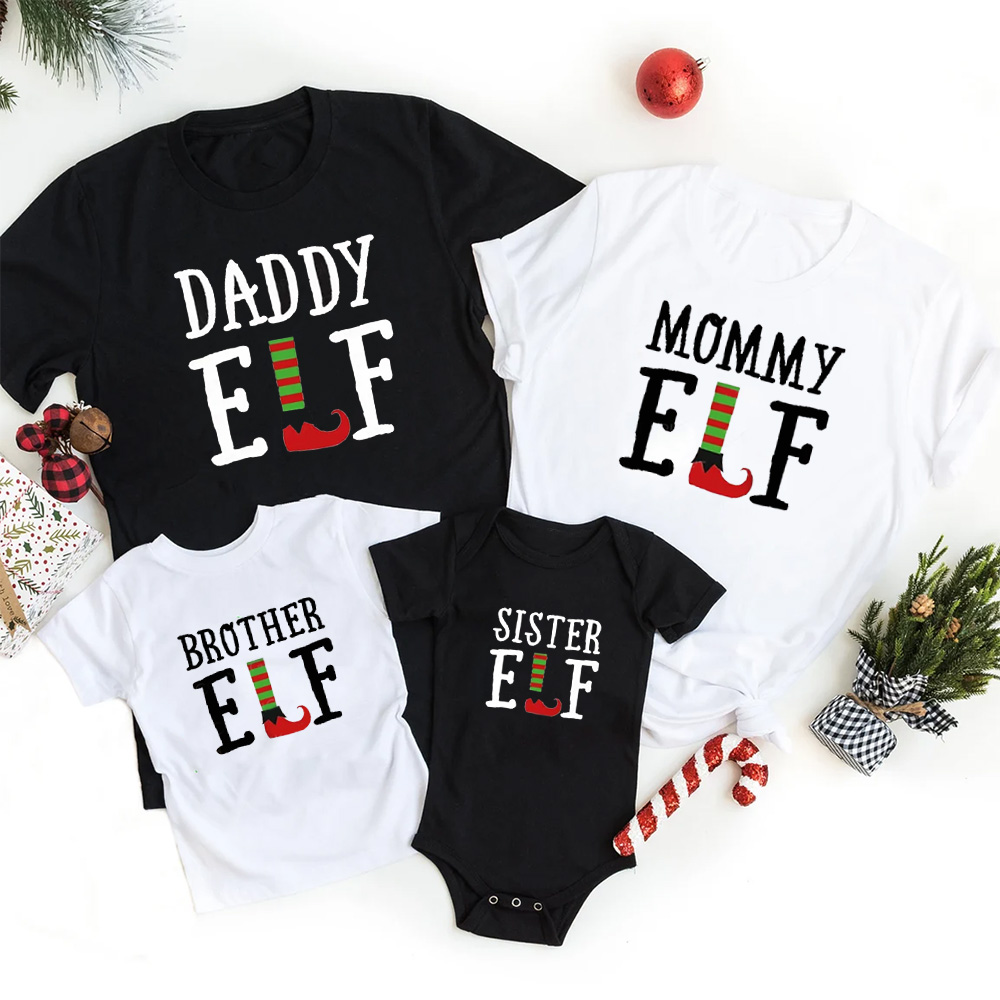 Personalised Christmas ELF Family Matching Tees