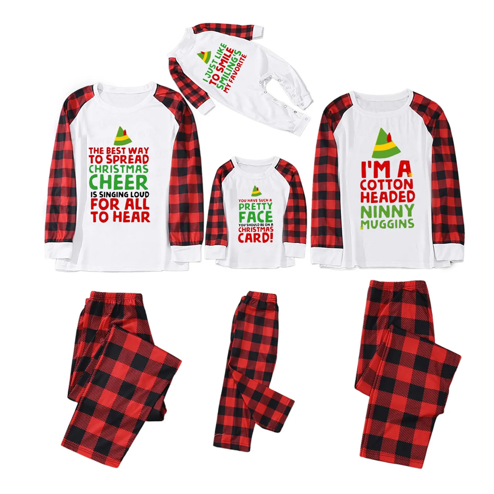 Personalized Cute Elf Family Christmas Pajamas