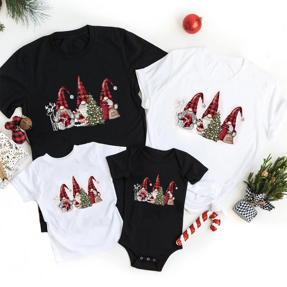 Buffalo Plaid Gnomes Christmas Family Matching Shirt