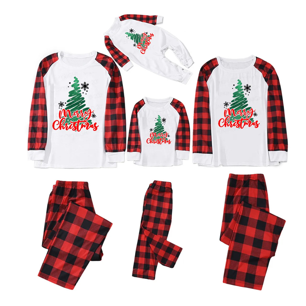 Christmas Tree Scribble Family Matching Pajamas
