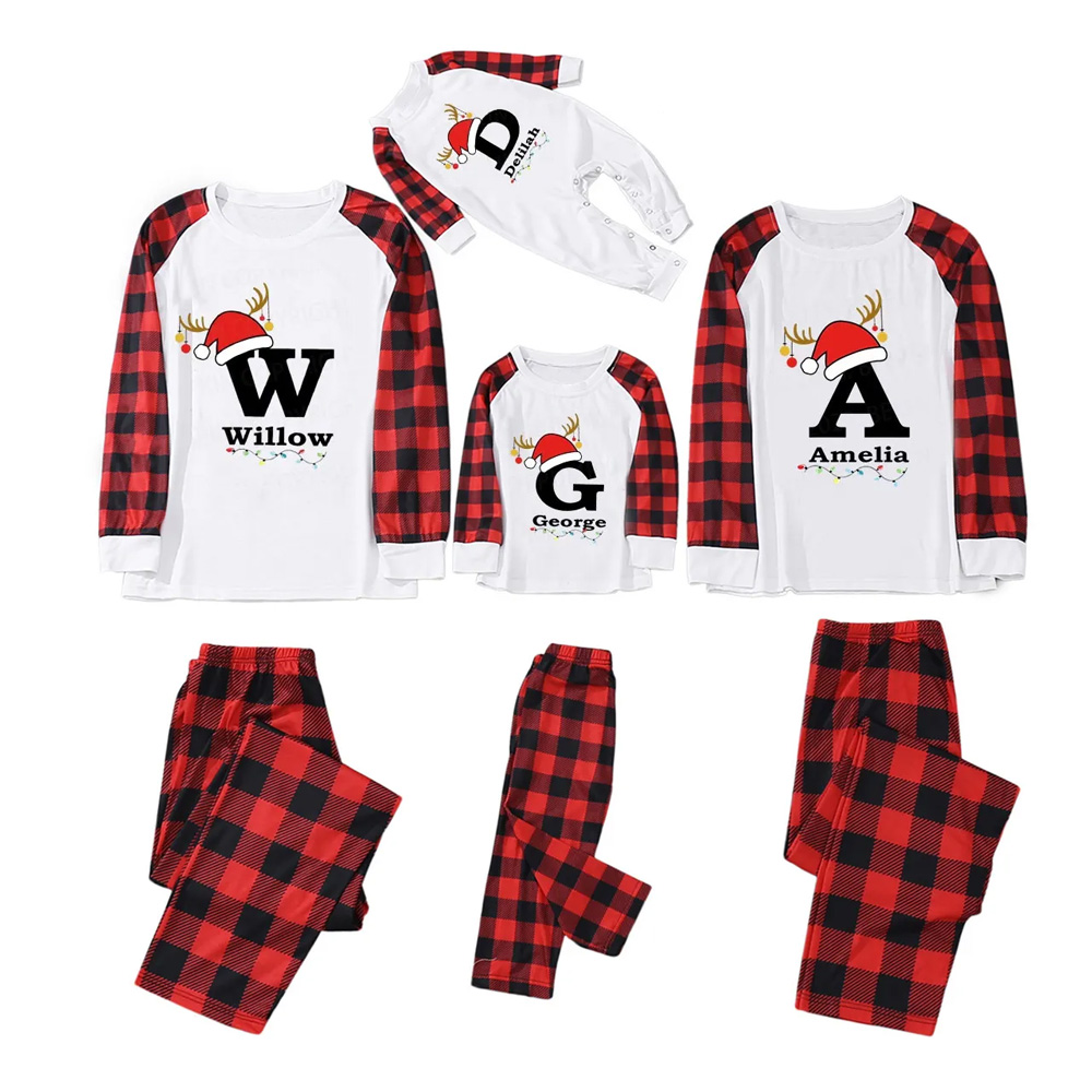 Personalized Christmas Alphabet Family Matching Pajamas