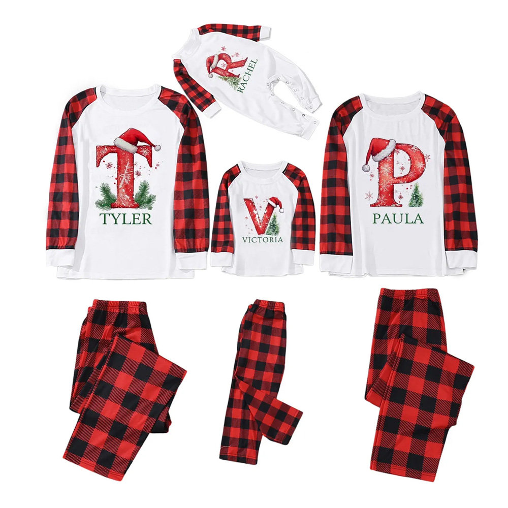 Personalized Winter Wonderland Letters Family Matching Pajamas