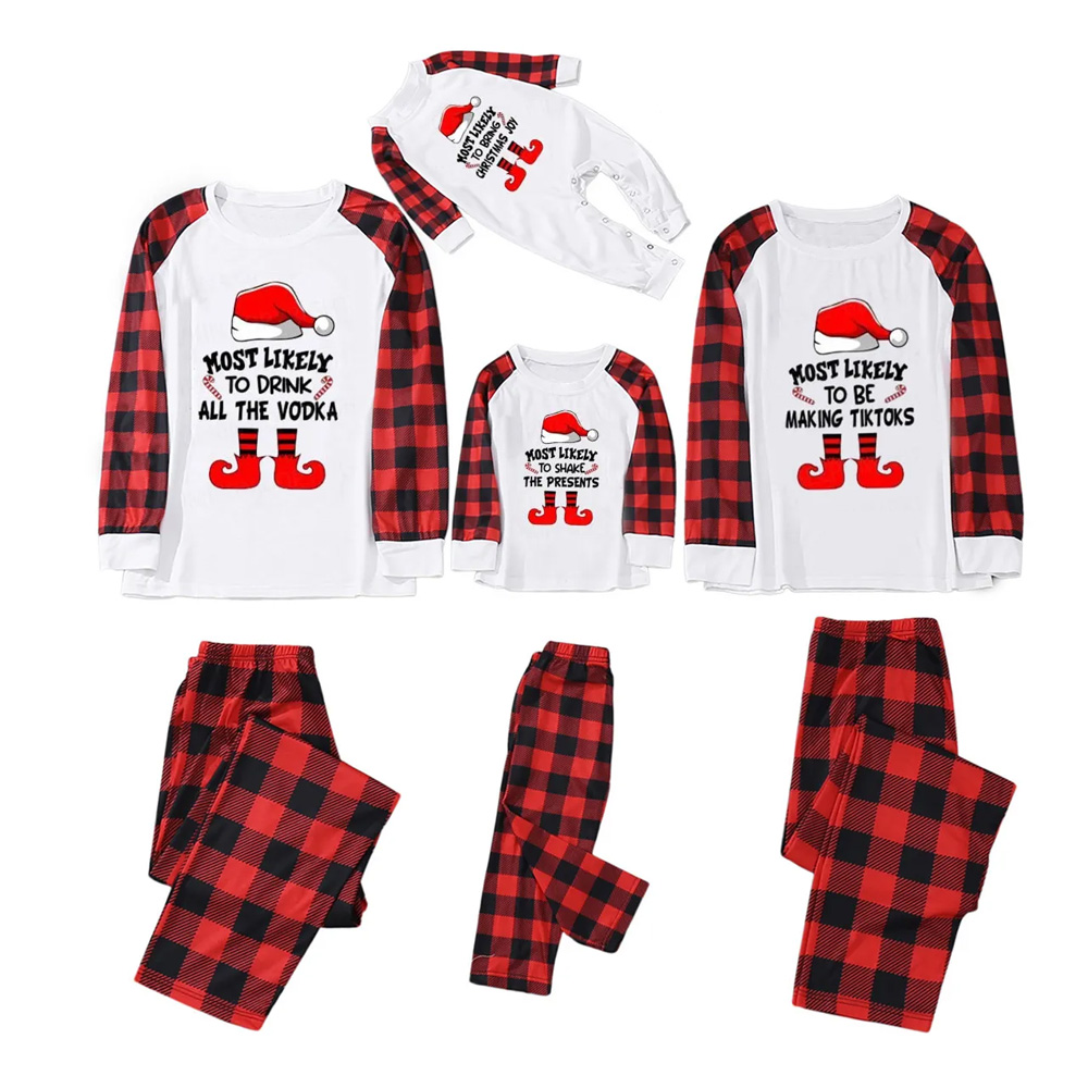 Personalized Cheerful Most Likely To Christmas Family Matching Pajamas