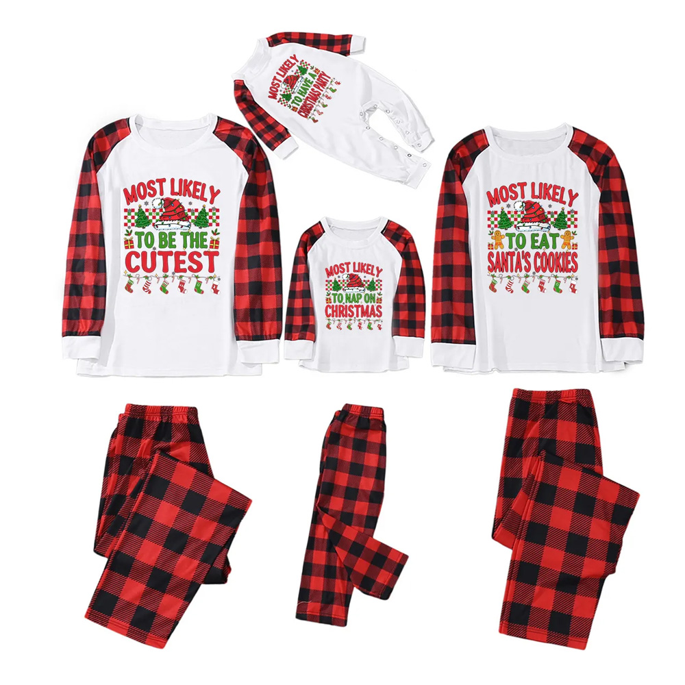 Personalized Most Likely To 7 Quotes Christmas Family Matching Pajamas