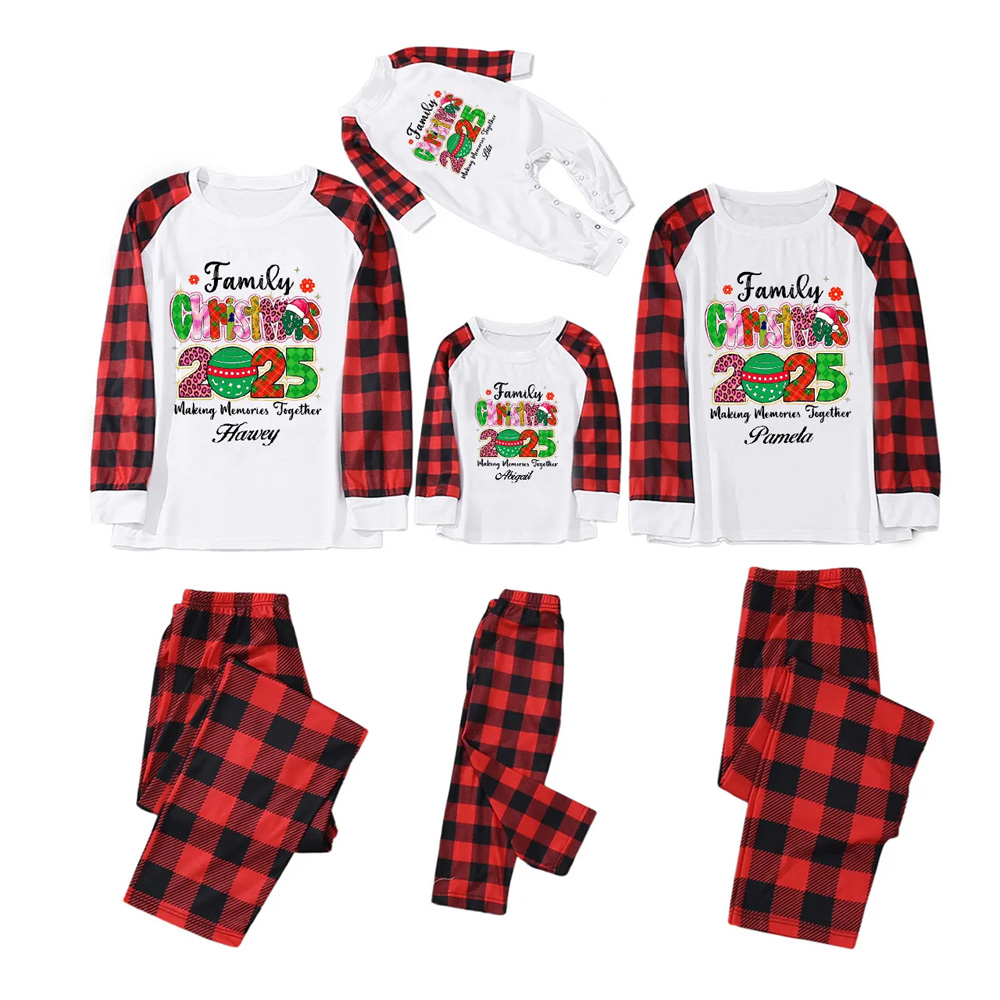 Personalized 2025 Making Memories Together Christmas Family Matching Pajamas
