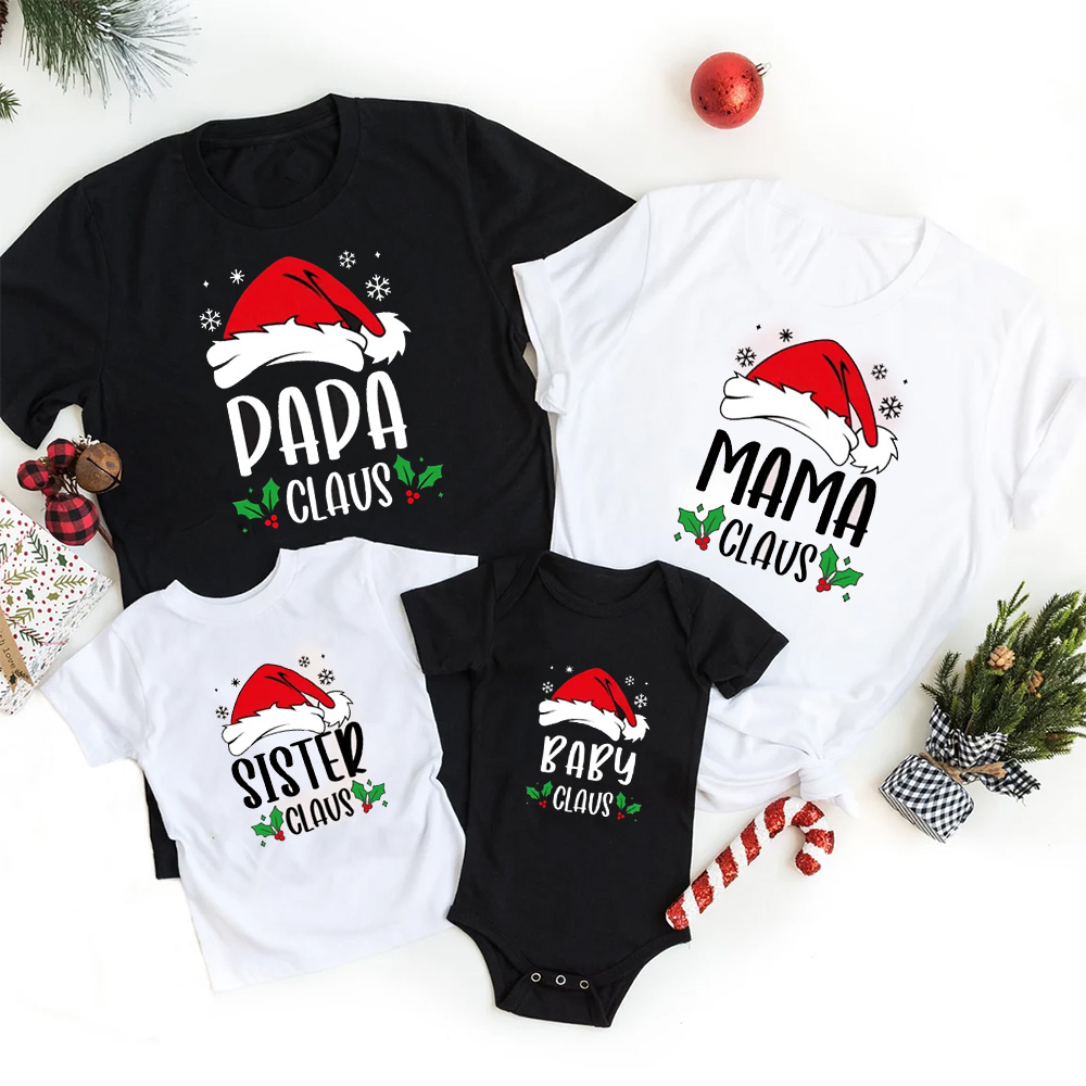 Personalized Family Claus Christmas Matching T-Shirts