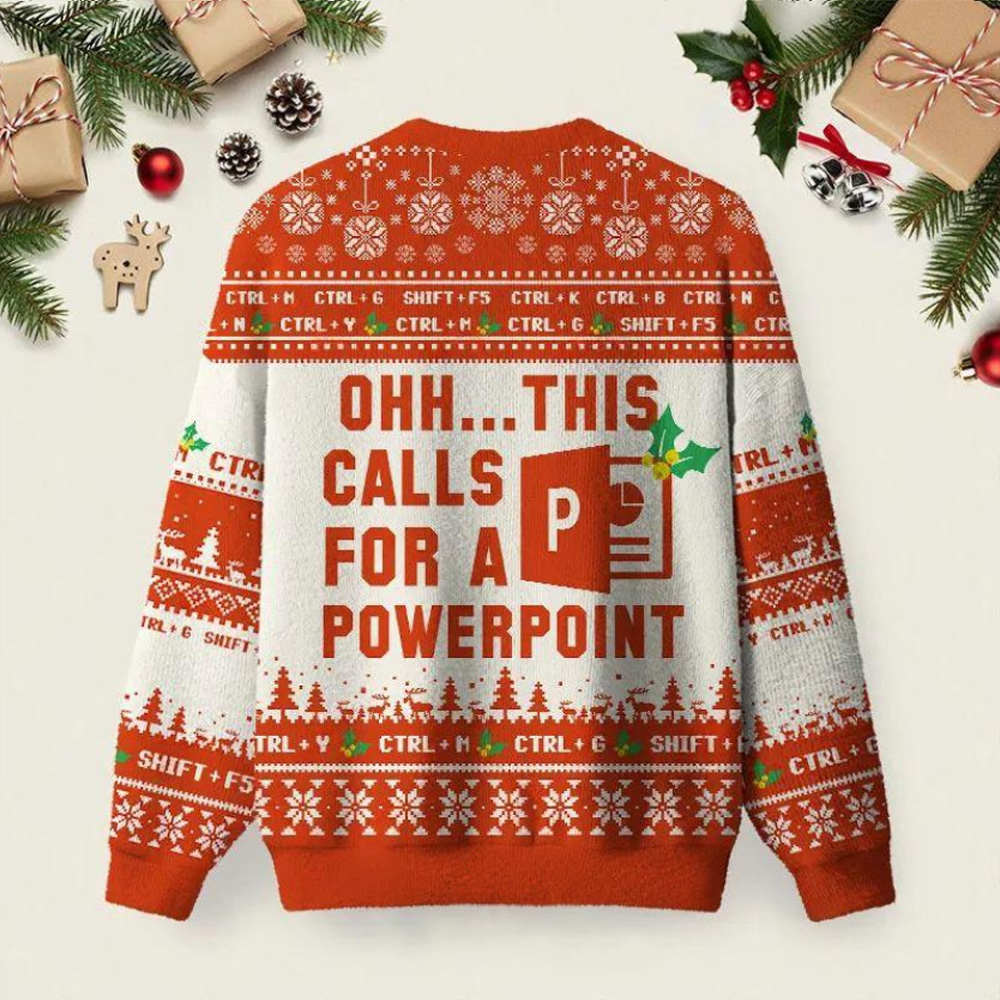 Ohh...This Calls for a Spreadsheet Ugly Christmas Fuzzy Fleece Sweatshirt-PPT