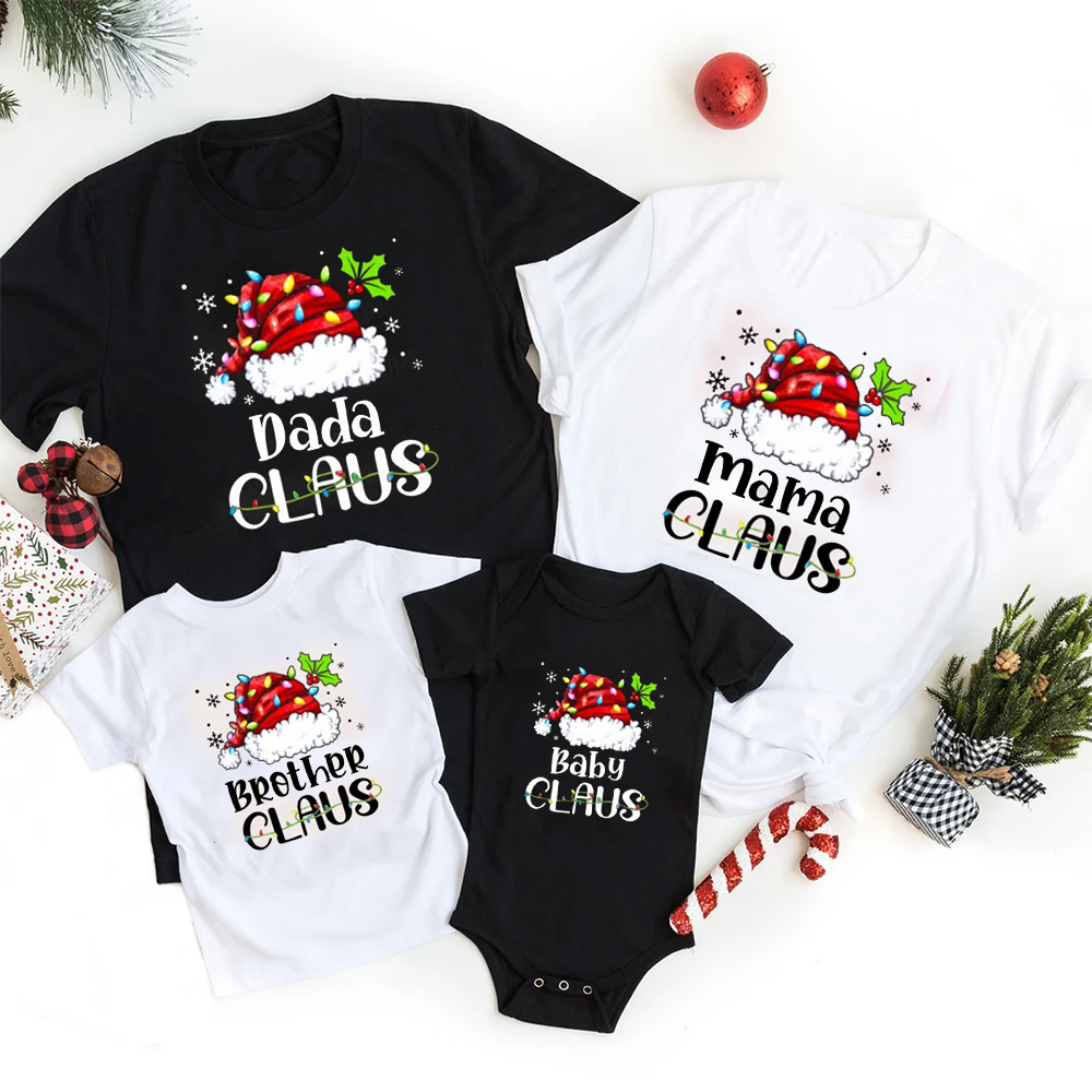 Personalized Claus Squad Christmas Family Matching T-Shirts
