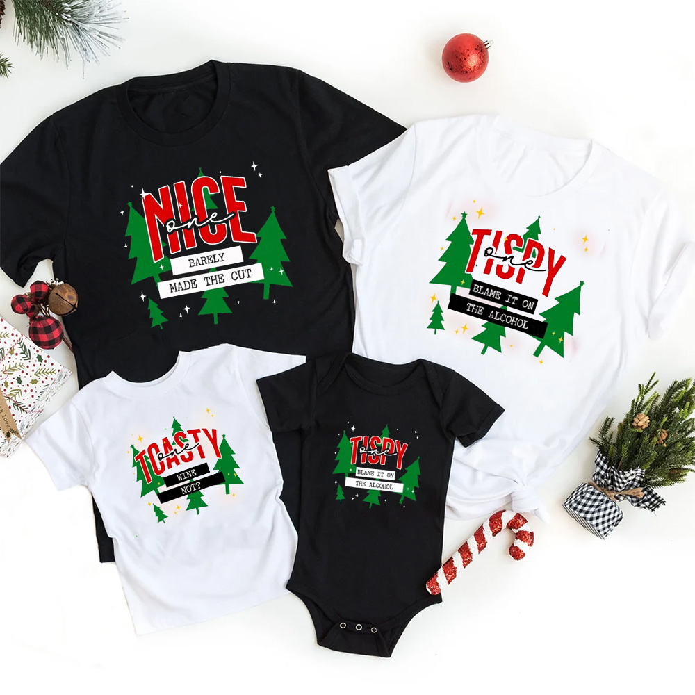 Personalized Funny Group Christmas Family Matching T-Shirts