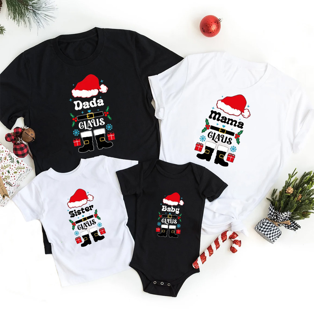 Personalized Santa Claus Christmas Family Matching T-Shirts
