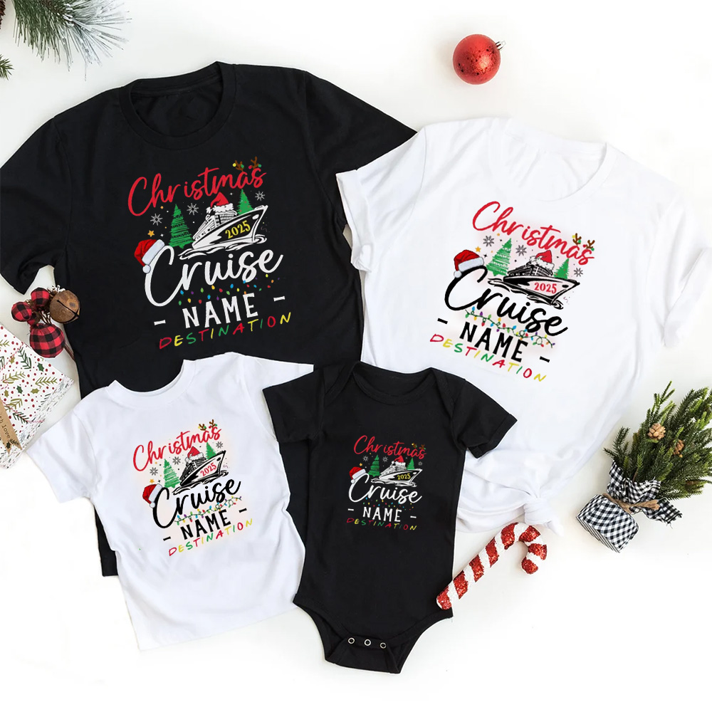 Personalized Christmas Cruise 2025 Family Matching T-Shirts