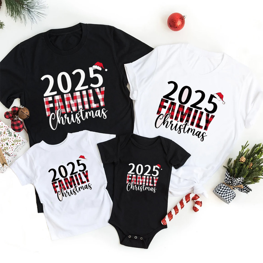 Merry Plaid Christmas Family Matching T-Shirts