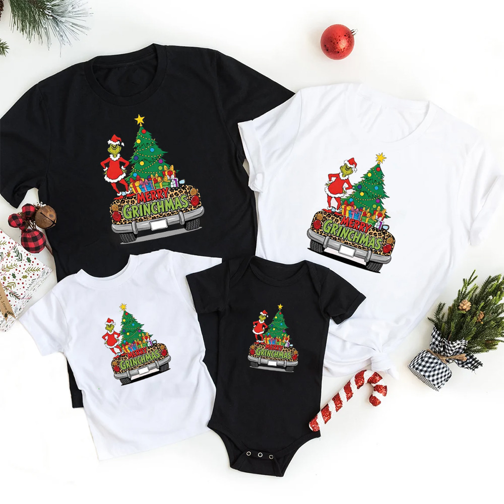 Festive Holiday Ride Family Matching T-Shirts