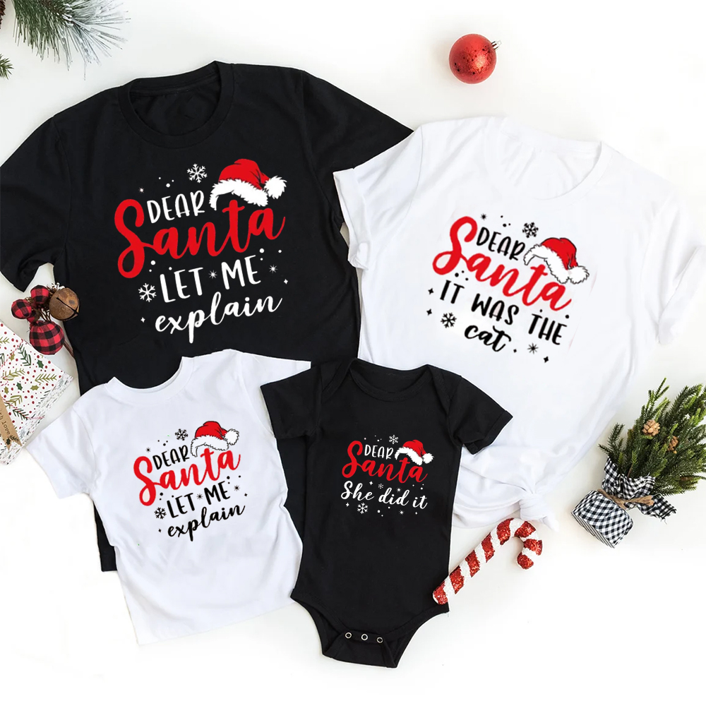 Santa Claus Customized Quotes Family Matching T-Shirts