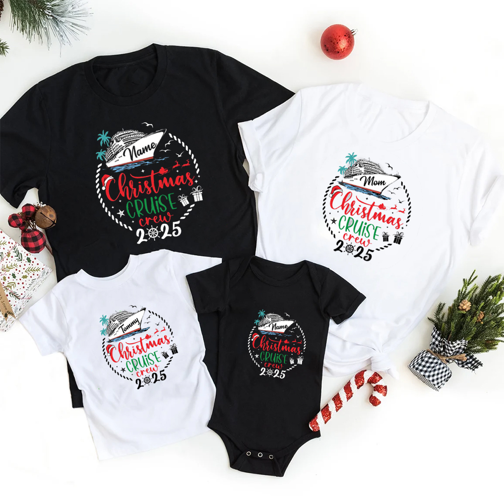 2025 Christmas Cruise Crew Family Matching T-shirts