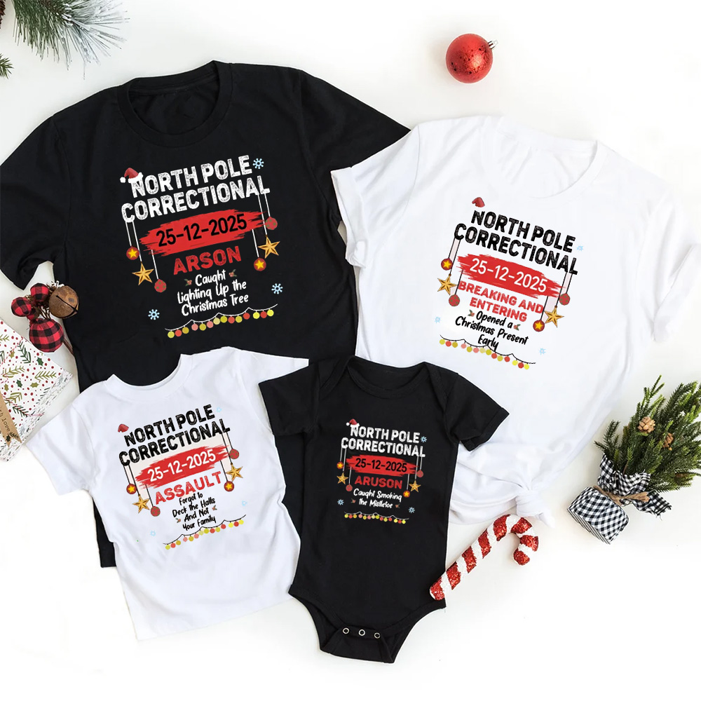 Personalized North Pole Correctional Matching T-Shirts