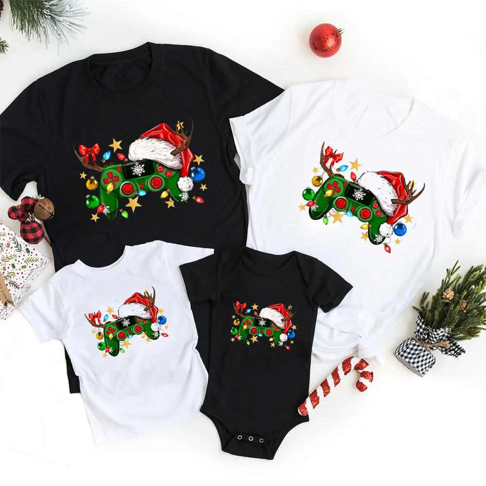 Christmas Game Controller Family Matching T-Shirts