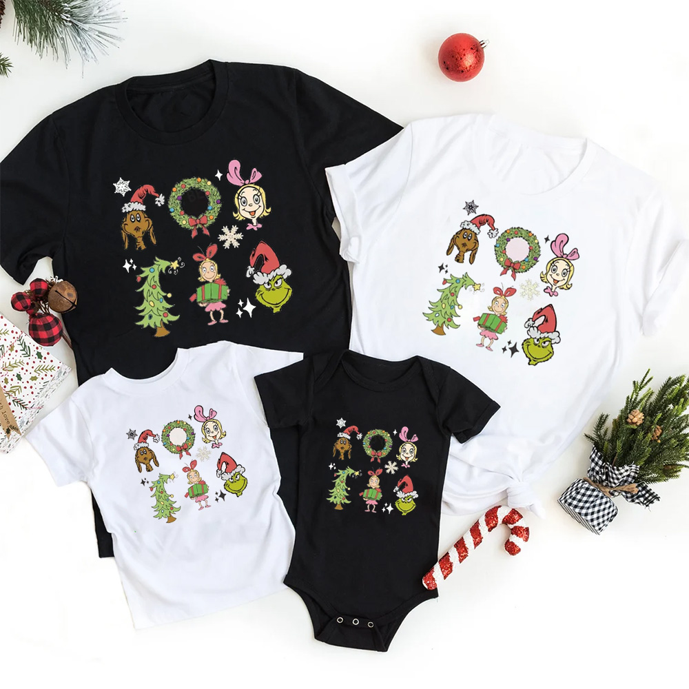 Special Retro Merry Christmas Family Matching T-Shirts