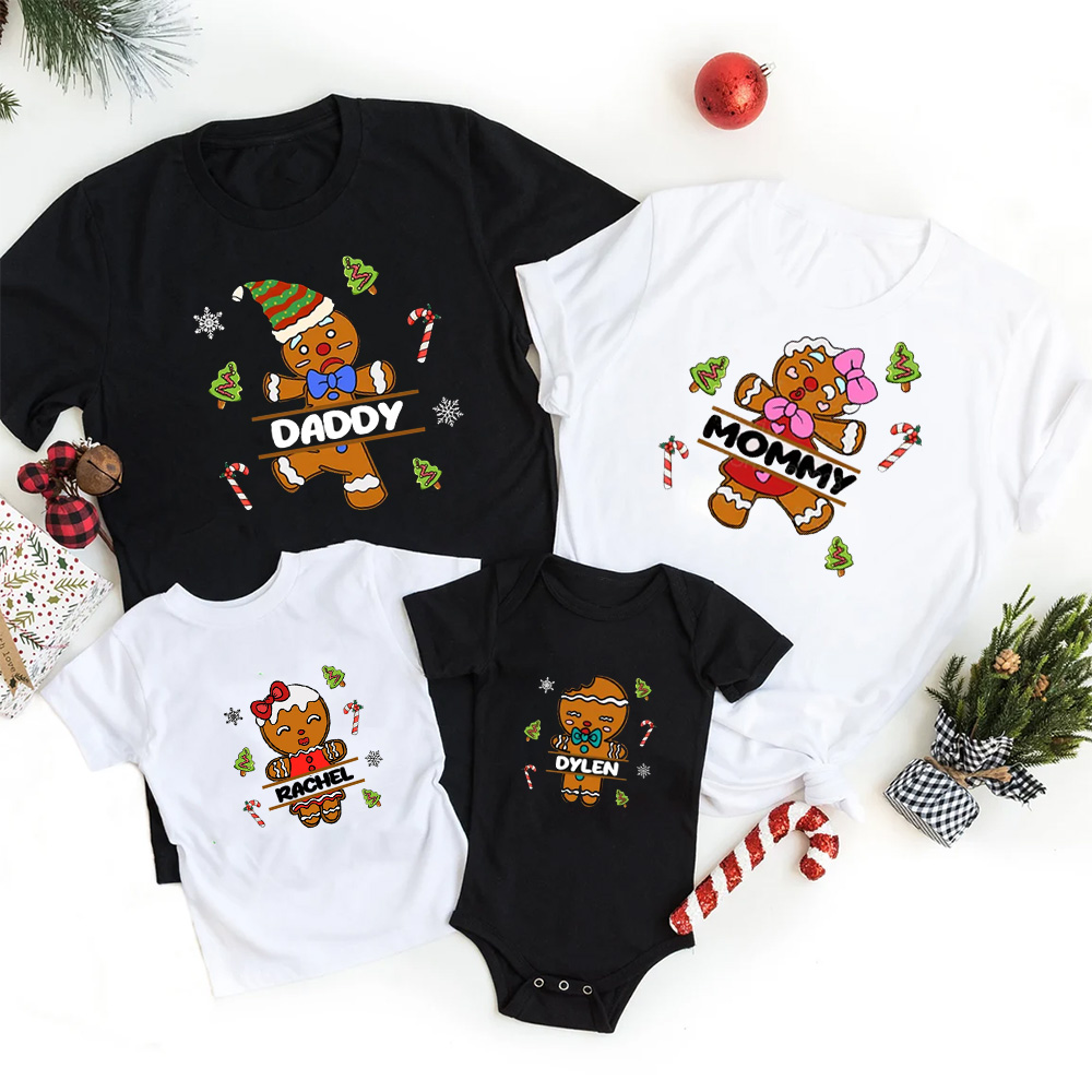 Christmas Gingerbread Man Family Matching T-Shirts