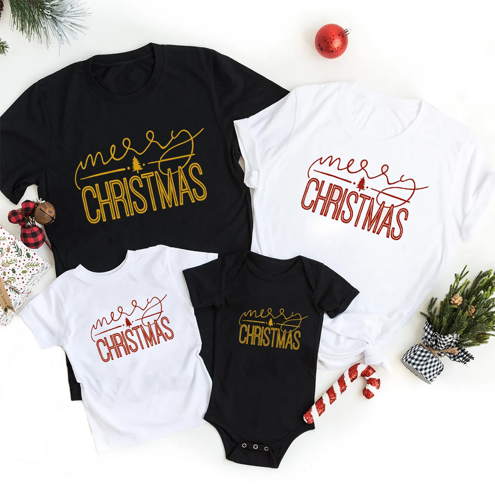 Christmas Simple Drawing T-Shirt For Family