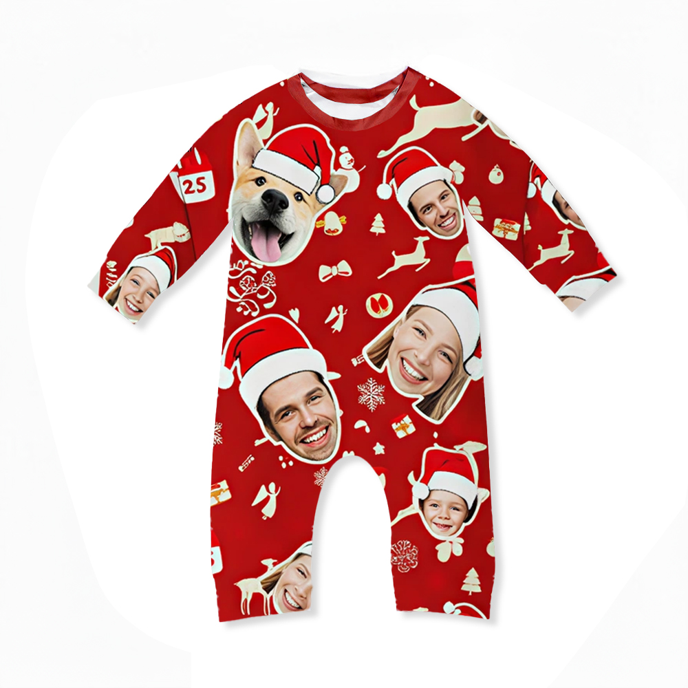 Personalized Photo Red Christmas Family Pajama Set