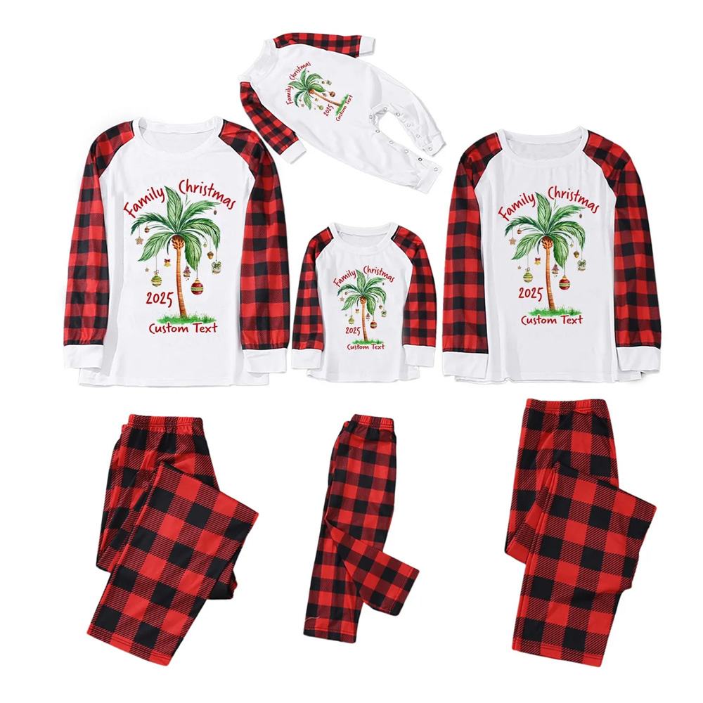 Personalized Tropical Christmas Family Matching Pajamas