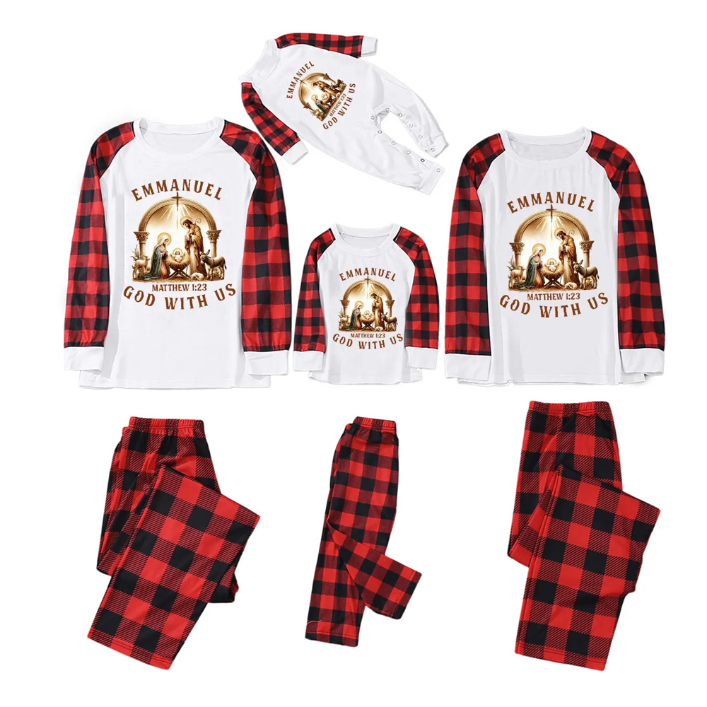 Matthew 123 Bible Verse Christmas Family Matching Pajamas