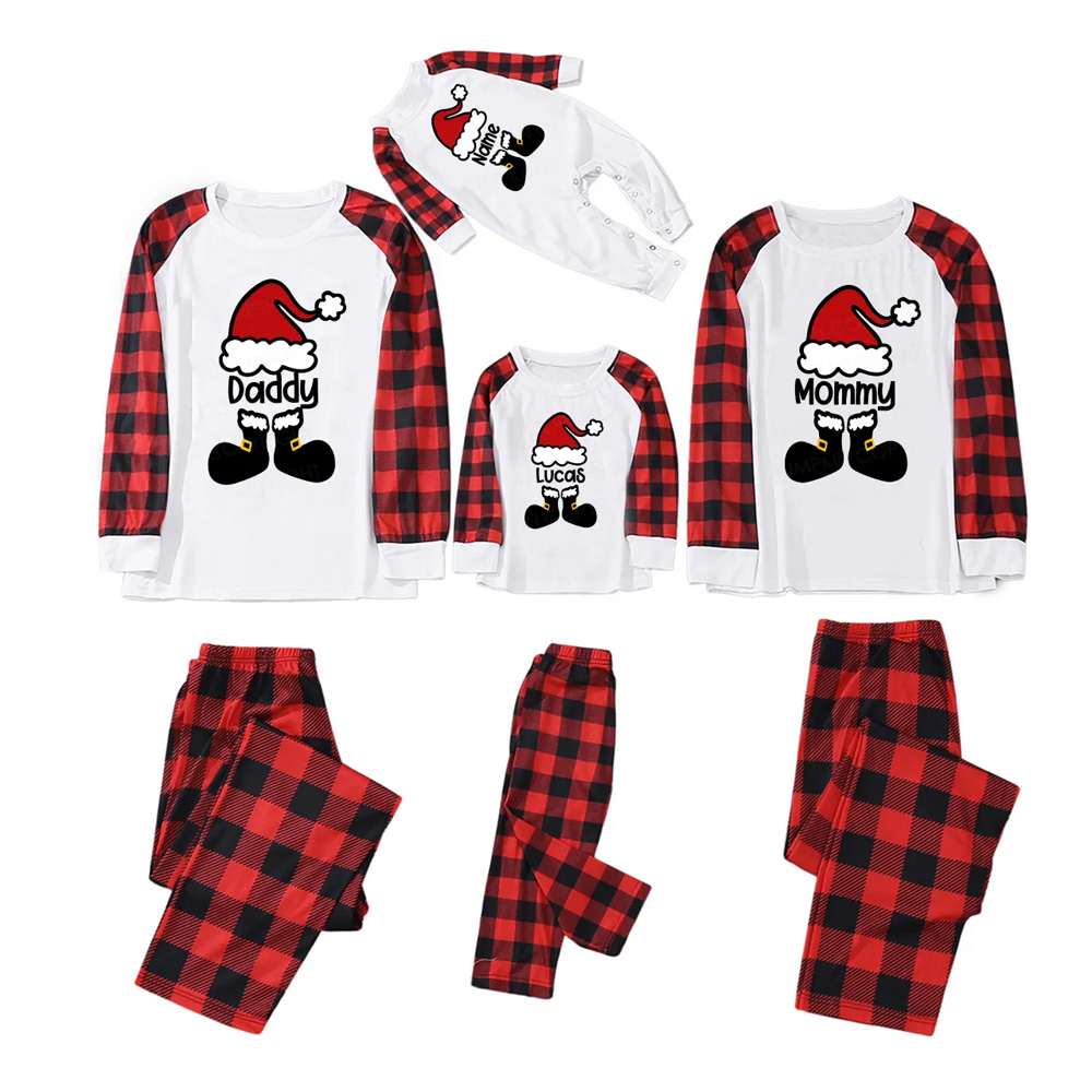 Personalized Funny Santa Hat Family Matching Pajamas