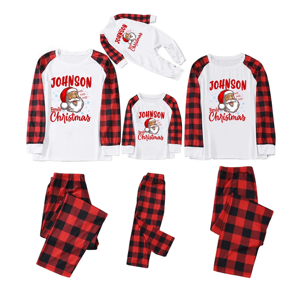 Santa Claus With Customized name Family Matching Pajamas