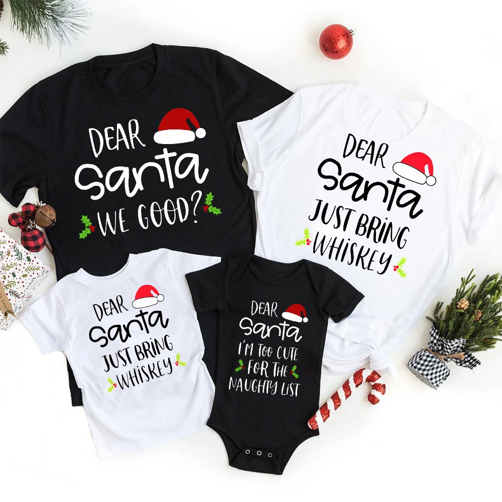 Personalized Dear Santa Matching Family T-Shirts For Christmas Party