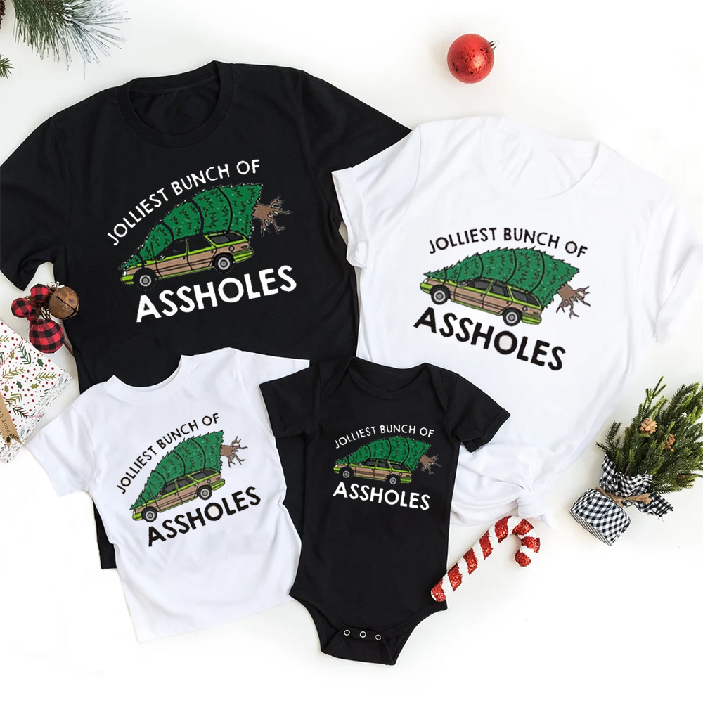 Jolliest Bunch Of Assholes Christmas Family Matching Shirt