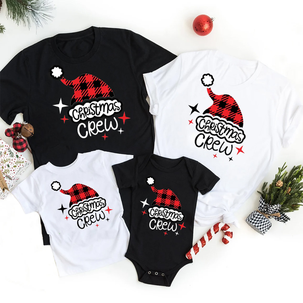 Christmas Hat Design Crew Family Shirts
