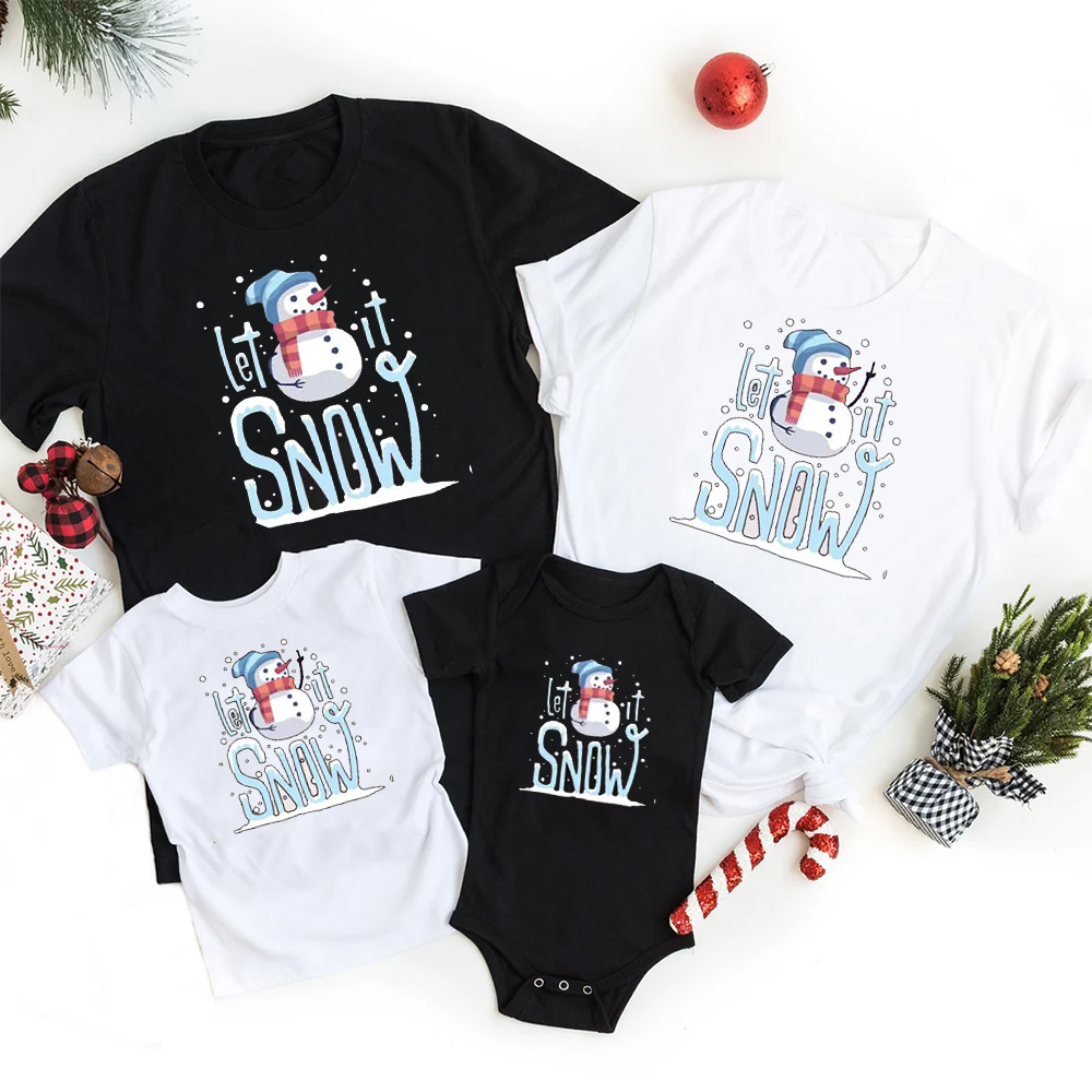 Christmas Snowman Let It Snow Family Shirts