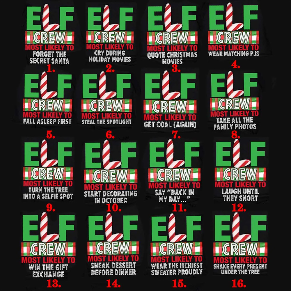 Personalized Elf Most Likely To Family Matching T-Shirts