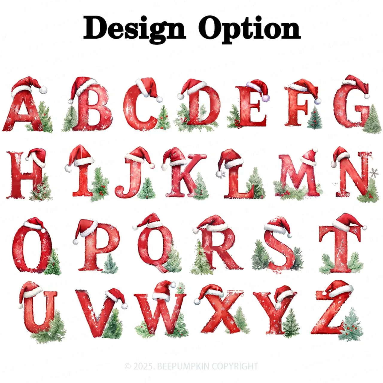 Personalized Winter Wonderland Letters Family Matching T-Shirts