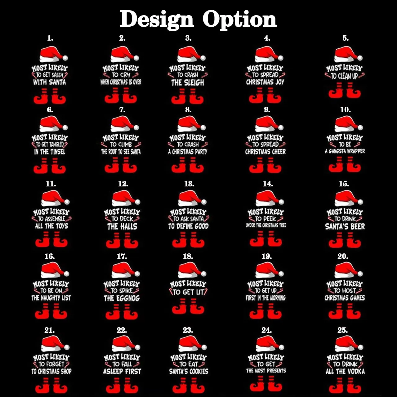 Personalized Cheerful Most Likely To Christmas Family Matching T-Shirts