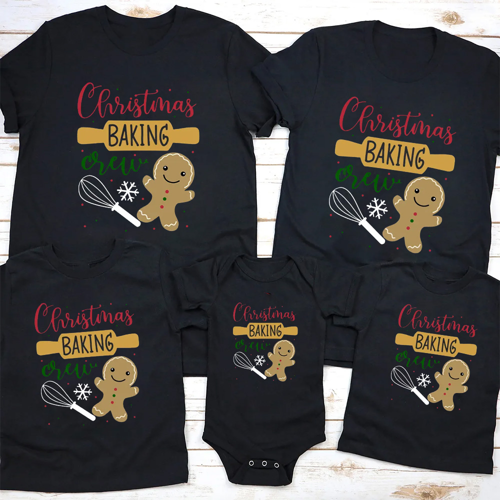 Christmas Baking Crew Family Matching T-Shirts