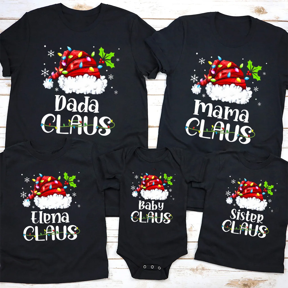 Personalized Claus Squad Christmas Family Matching T-Shirts